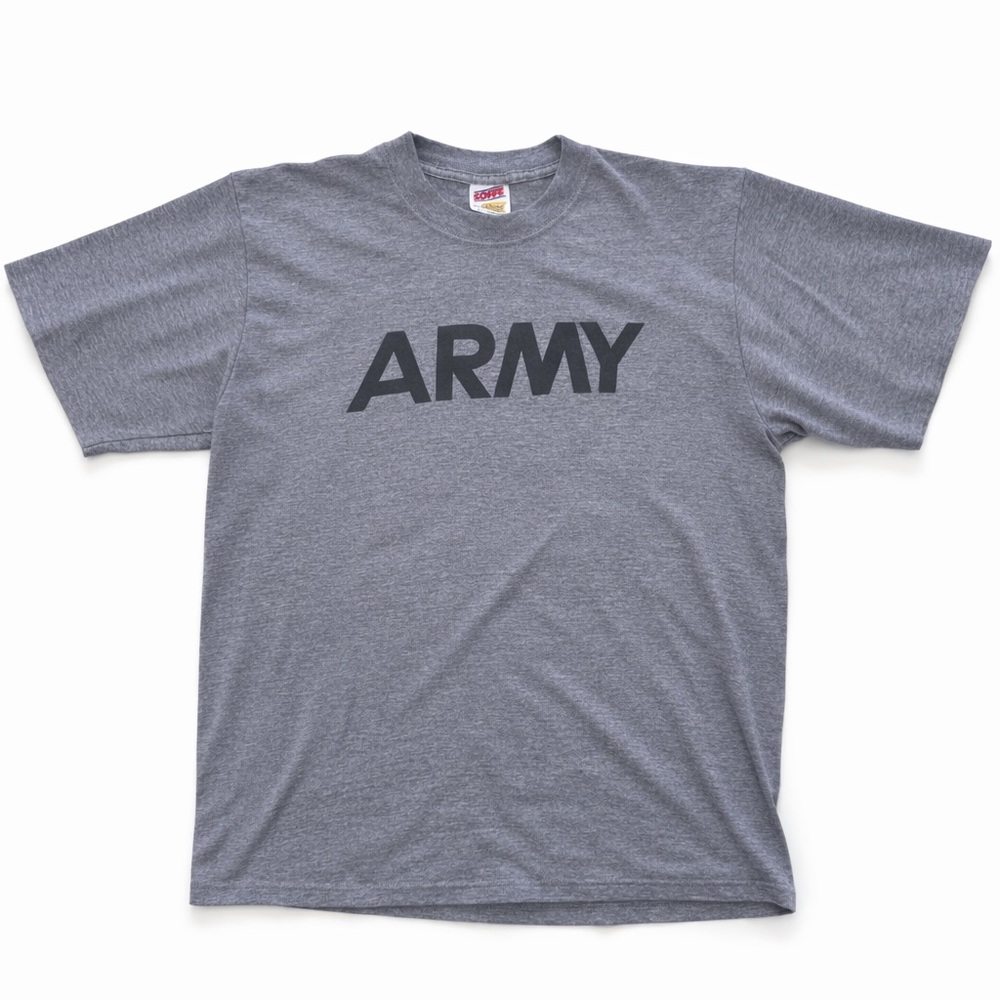 Vintage Soffe “ARMY” PT Training Tee — Made in USA — Dri-Release — L